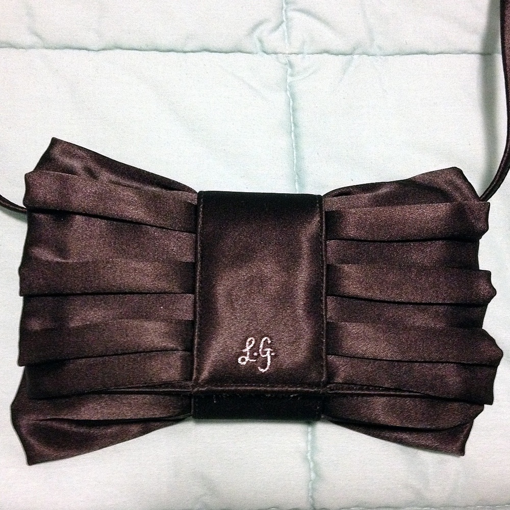 Lulu Guinness - Black Satin Clutch / Evening Bag